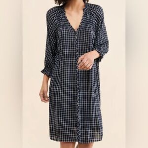 Anthropologie Maeve Black and White Checkered Dress, Size XS